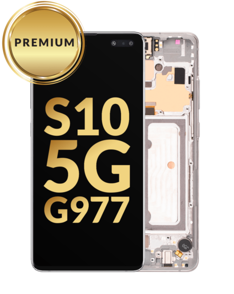 Galaxy S10 5G (G977) OLED Assembly w/ Frame (SILVER) (Premium / Refurbished)