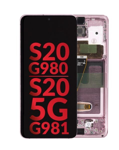 Galaxy S20 5G (G980 / G981) OLED Assembly w/ Frame (Not Compatible w/ Verizon 5G UW Version) (CLOUD PINK) (Aftermarket OLED)
