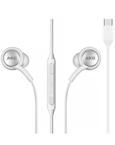 AKG Galaxy S20 Stereo Headphones with Microphone and Volume Buttons (White) (Only Ground Shipping)