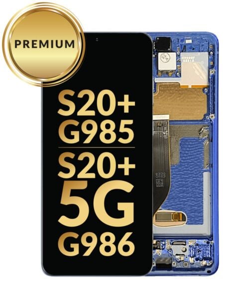 Galaxy S20 Plus 5G (G985 / G986) OLED Assembly w/ Frame (AURA BLUE) (Premium / Refurbished)