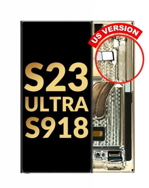 Galaxy S23 Ultra S918 Screen Assembly w/ Frame (CREAM) (Premium / Refurbished)