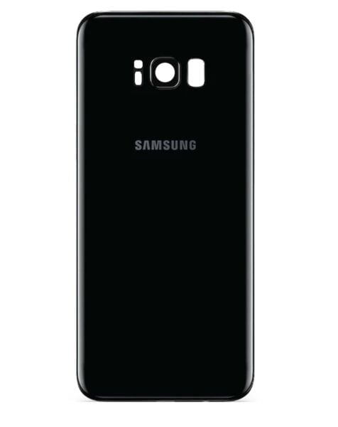 Galaxy S8+ Back Glass w/ Camera Lens & Adhesive (MIDNIGHT BLACK) (Premium Service Pack)