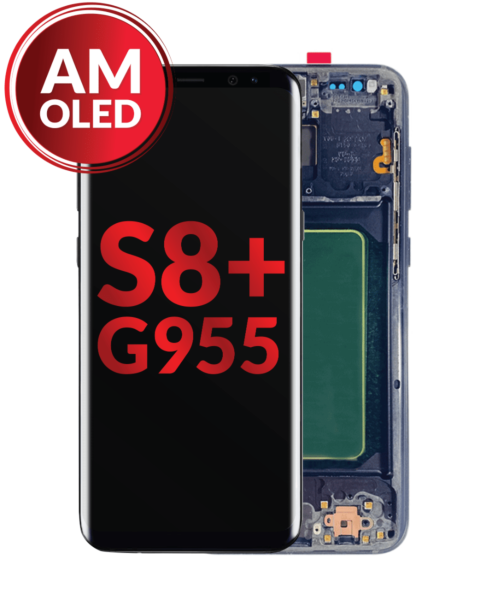 Galaxy S8 Plus (G955) OLED Assembly w/ Frame (MIDNIGHT BLACK) (Aftermarket OLED)