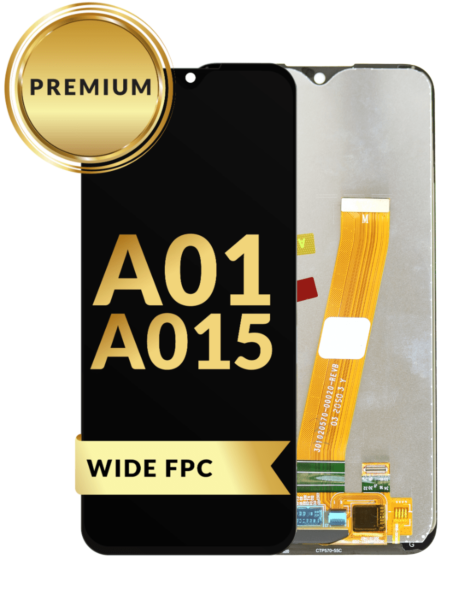 Galaxy A01 (A015 / 2020) LCD Assembly (BLACK) (Wide FPC Connector) (Premium / Refurbished)