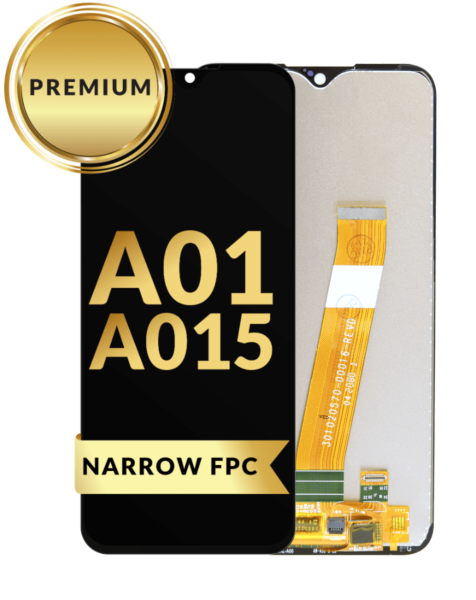 Galaxy A01 (A015 / 2020) LCD Assembly (BLACK) (Narrow FPC Connector) (Premium / Refurbished)