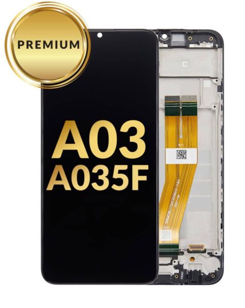 Galaxy A03 (A035F / 2021) LCD Assembly w/ Frame (BLACK) (Premium / Refurbished)