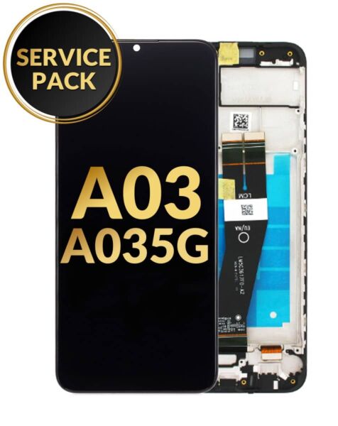 Galaxy A03 (A035G / 2021) LCD Assembly w/ Frame (BLACK) (Service Pack)