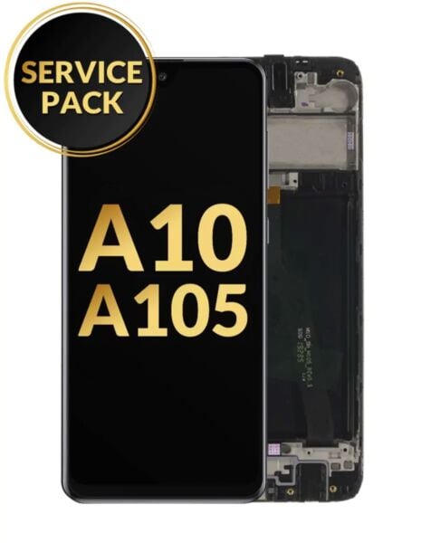 Galaxy A10 (A105 / 2019) OLED Assembly w/ Frame (BLACK) (Service Pack)