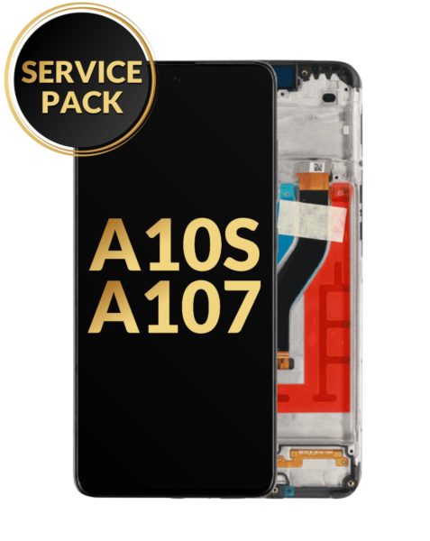 Galaxy A10s (A107 / 2019) LCD Assembly w/ Frame (BLACK) (Service Pack)