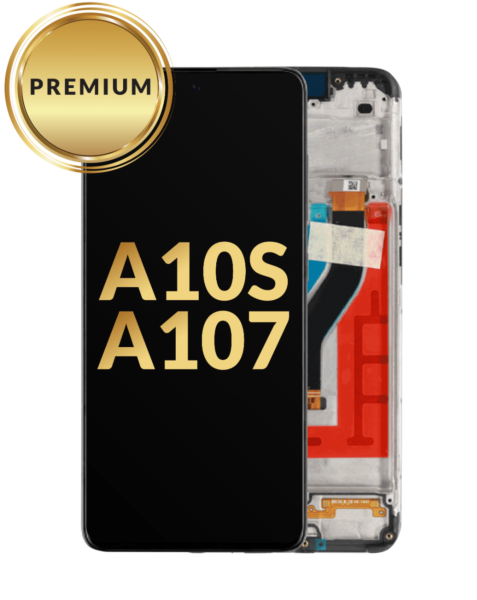 Galaxy A10s (A107 / 2019) OLED Assembly w/ Frame (BLACK) (Premium / Refurbished)