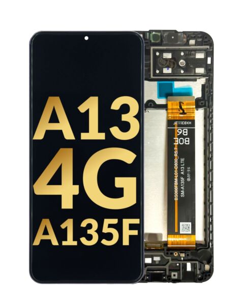 Galaxy A13 4G (A135F / 2022 ) OLED Assembly w/ Frame (BLACK) (Service Pack)
