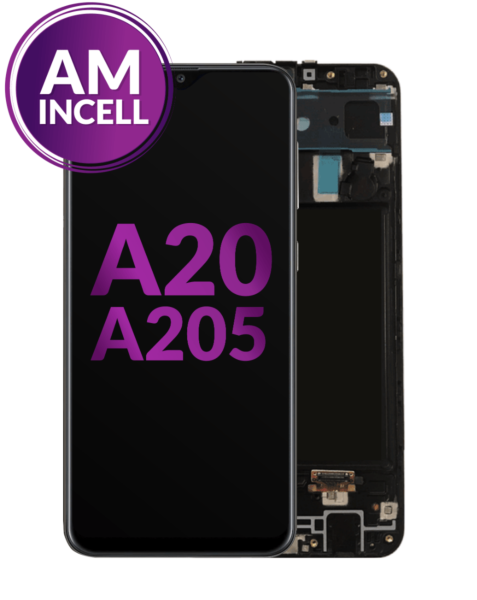 Galaxy A20 (A205 / 2019) LCD Assembly w/ Frame (BLACK) (Aftermarket INCELL)