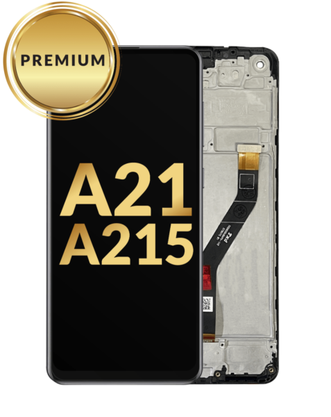Galaxy A21 (A215 / 2020) LCD Assembly w/ Frame (BLACK) (Premium / Refurbished)