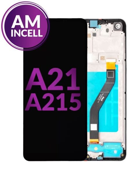 Galaxy A21 (A215 / 2020) LCD Assembly w/Frame (BLACK) (Aftermarket INCELL)