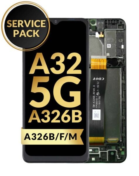 Galaxy A32 5G (A326 B / F / M / 2021) LCD Assembly w/ Frame (International Dual Sim) (BLACK) (Service Pack)