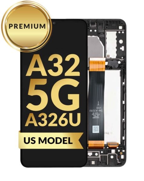 Galaxy A32 5G (A326U / 2021) LCD Assembly w/ Frame (BLACK) (Premium / Refurbished) (US Version)