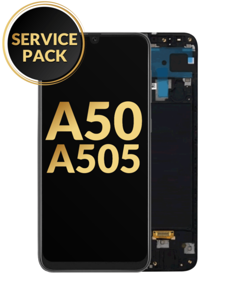 Galaxy A50 (A505 / 2019) OLED Assembly w/ Frame (BLACK) (Service Pack)