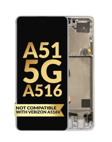 Galaxy A51 5G (A516 / 2020) (Not Compatible w/ Verizon A516V) OLED Assembly w/Frame (PRISM CUBE WHI