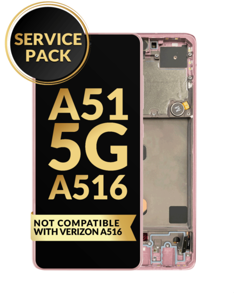 Galaxy A51 5G (A516 / 2020) OLED Assembly w/ Frame (PINK) (Service Pack) (Not Compatible w/ Verizon