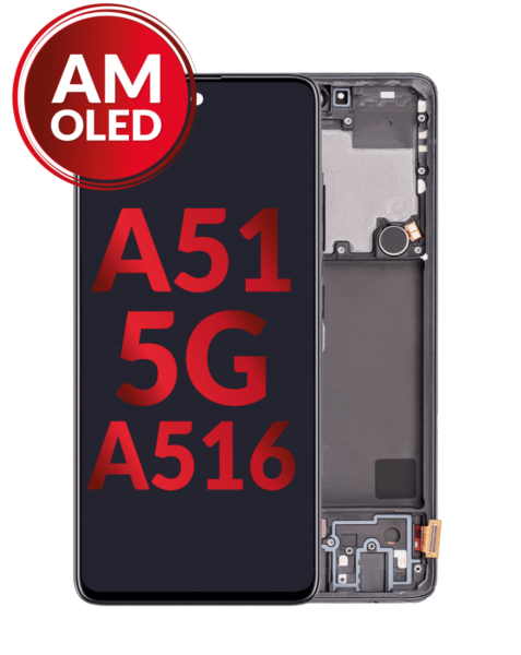 Galaxy A51 5G (A516 / 2020) OLED Assembly w/ Frame (BLACK) (Aftermarket OLED) (Not Compatible w/ Verizon)