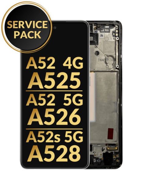Galaxy A52 4G (A525/2021)/A52 5G (A526/2021)/A52s 5G (A528/2021) OLED Assembly w/Frame (BLACK) (Service Pack)