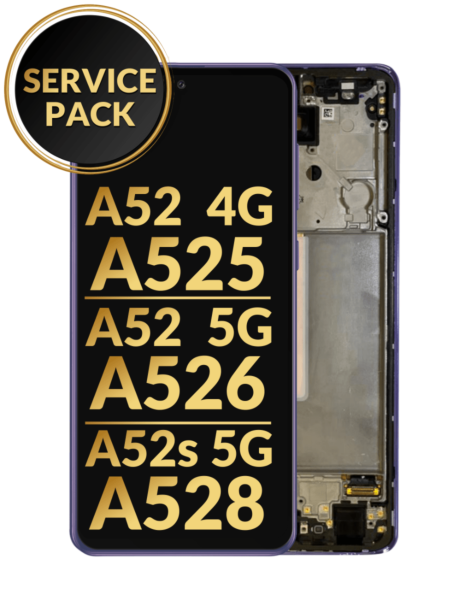 Galaxy A52 4G (A525 / 2021) / A52 5G (A526 / 2021) / A52S 5G (A528 / 2021) OLED Assembly w/ Frame (VIOLET)