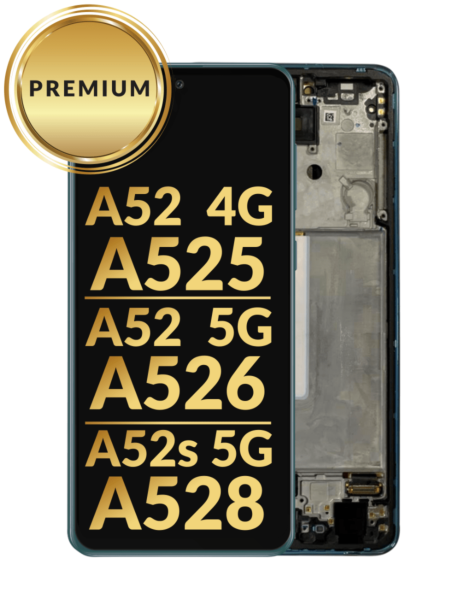 Galaxy A52 4G (A525/2021)/A52 5G (A526/2021)/A52s 5G (A528/2021) OLED Assembly w/Frame (AWESOME BLUE)