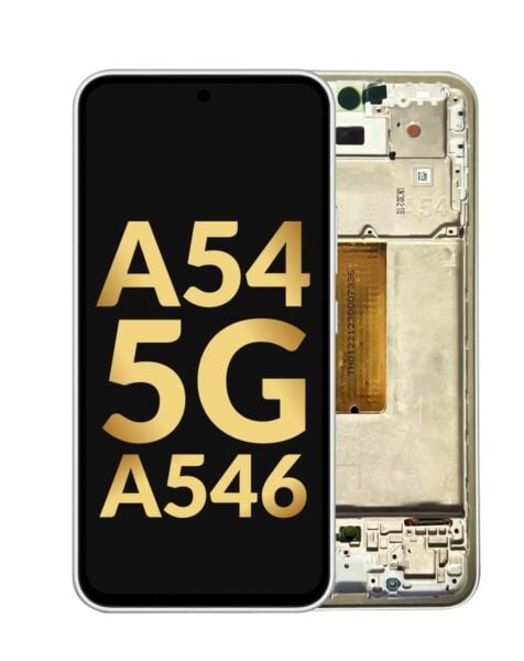 Galaxy A54 5G (A546 / 2023) OLED Assembly w/ Frame (WHITE) (Service Pack)