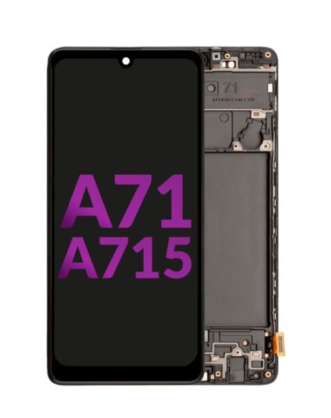 Galaxy A71 (A715 / 2020) LCD Assembly w/Frame (BLACK) (Aftermarket Incell)