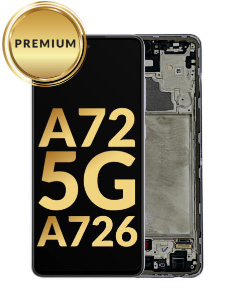 Galaxy A72 5G (A726 / 2021) OLED Assembly w/ Frame (BLACK) (Premium / Refurbished)