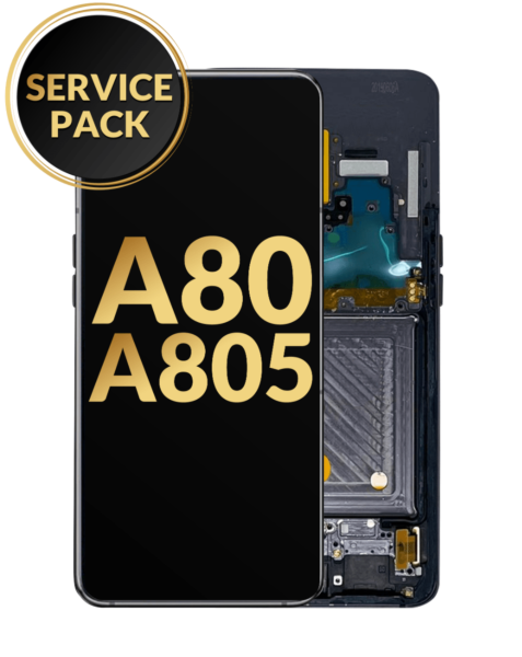 Galaxy A80 (A805 / 2019) OLED Assembly w/ Frame (BLACK) (Service Pack)