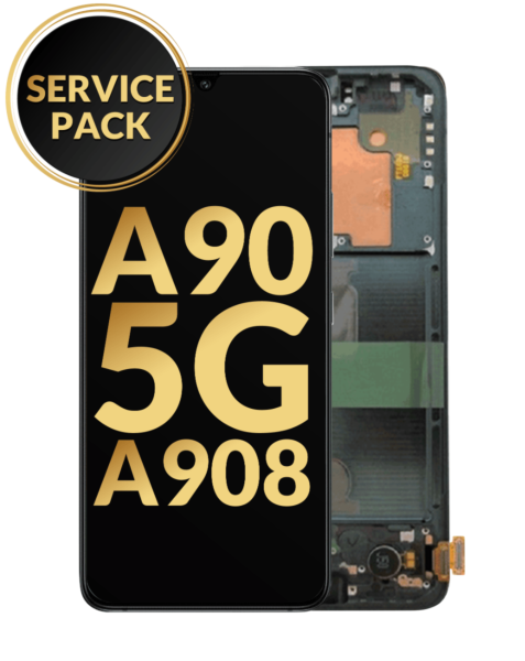 Galaxy A90 5G (A908 / 2019) OLED Assembly w/ Frame (BLACK) (Service Pack)
