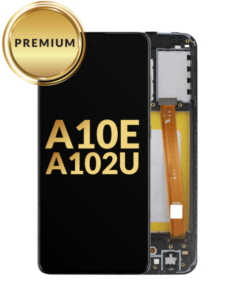 Galaxy A10E (A102 / 2019) LCD Assembly w/ Frame (BLACK) (Premium / Refurbished)