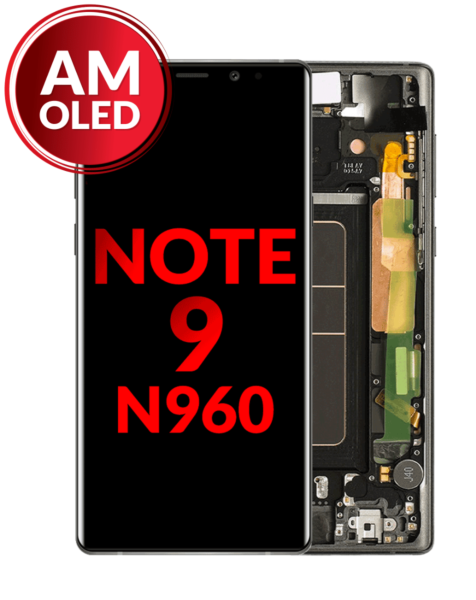 Galaxy Note 9 (N960) OLED Assembly w/ Frame (BLACK) (Aftermarket OLED)