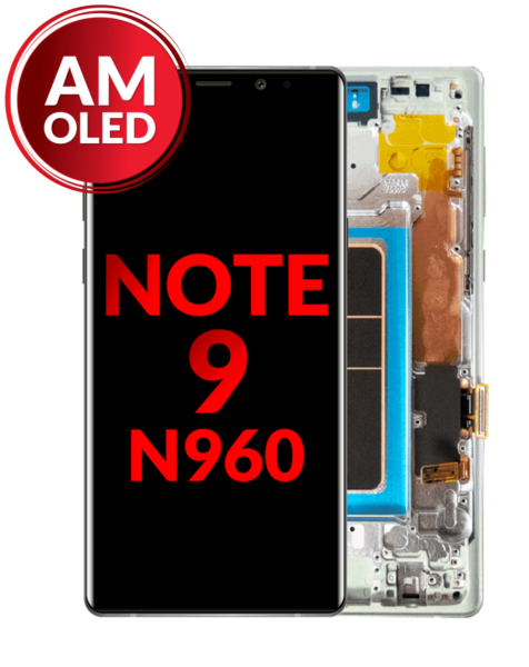 Galaxy Note 9 (N960) OLED Assembly w/ Frame (SILVER) (Aftermarket OLED)