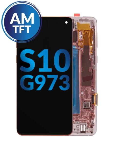 Galaxy S10 (G973) LCD Assembly w/ Frame (without Finger Print Sensor) (PINK) (Aftermarket TFT)
