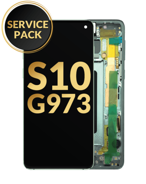 Galaxy S10 (G973) OLED Assembly w/ Frame (PRISM GREEN) (Service Pack)