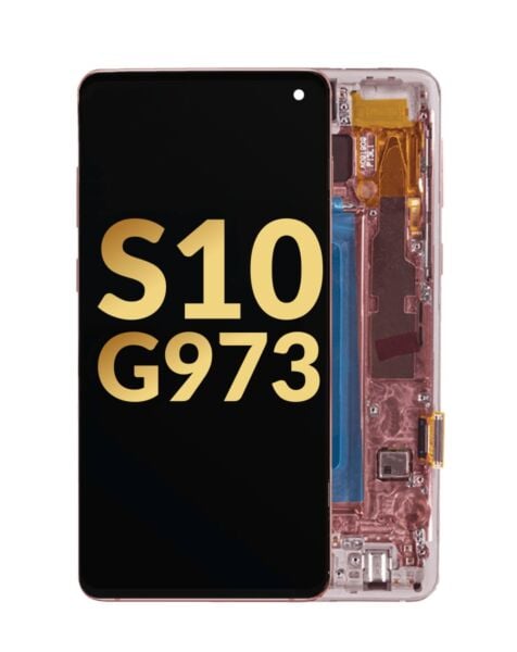 Galaxy S10 (G973) OLED Assembly w/Frame (PRISM PINK) (Service Pack)