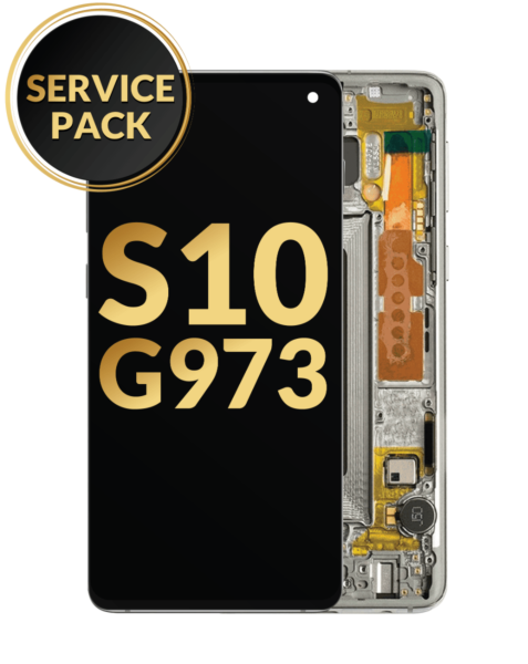 Galaxy S10 (G973) OLED Assembly w/ Frame (PRISM WHITE) (Service Pack)