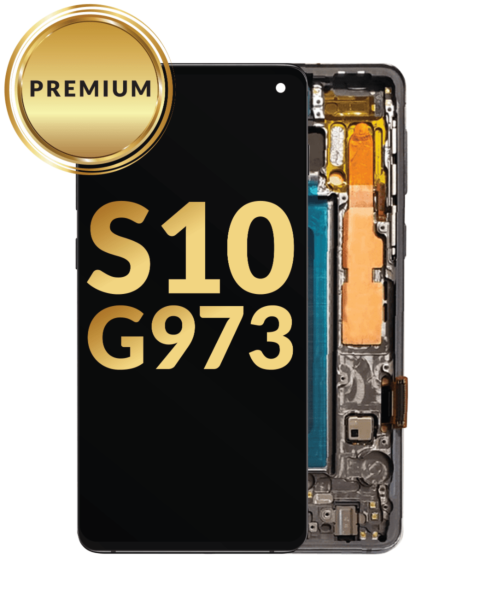 Galaxy S10 (G973) OLED Assembly w/ Frame (PRISM BLACK) (Premium / Refurbished)