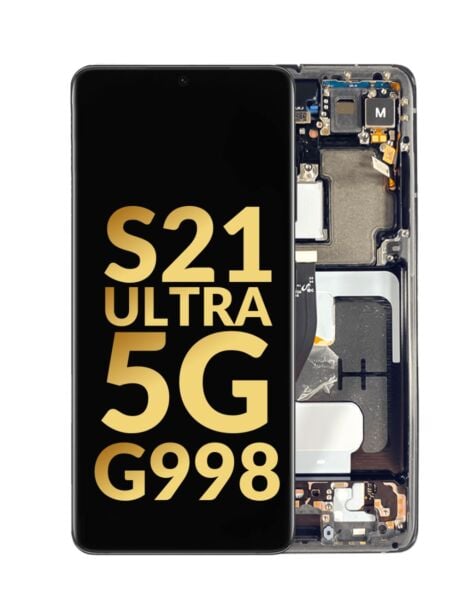 Galaxy S21 Ultra 5G G998 OLED Assembly w/ Frame (PHANTOM BLACK) (Service Pack)
