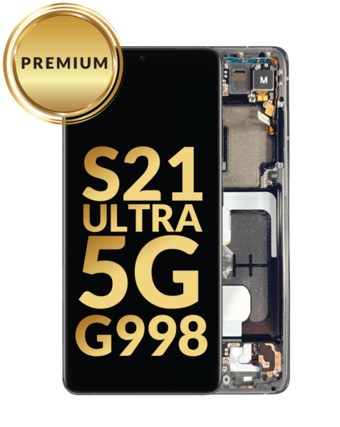 Galaxy S21 Ultra 5G G998 OLED Assembly w/ Frame (PHANTOM BLACK) (Premium / Refurbished)