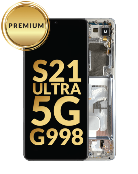 Galaxy S21 Ultra 5G (G998) OLED Assembly w/ Frame (PHANTOM SILVER) (Premium / Refurbished)