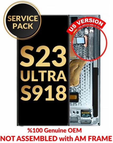 Galaxy S23 Ultra S918 Screen Assembly w/Frame (SKY BLUE / LIGHT GREEN) (Service Pack)