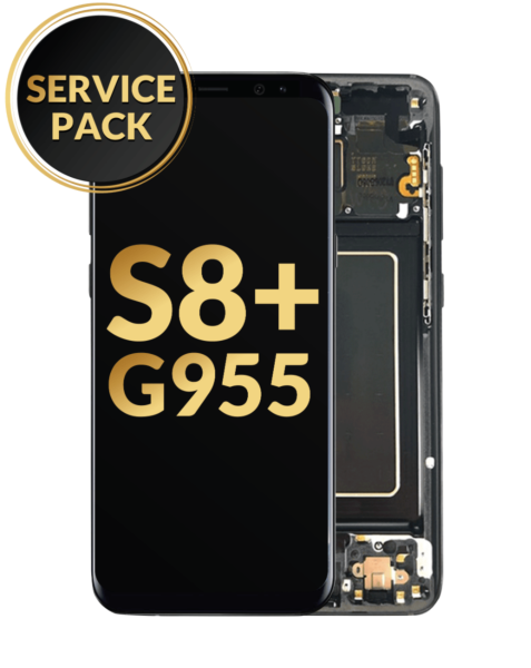 Galaxy S8 Plus (G955) OLED Assembly w/ Frame (MIDNIGHT BLACK) (Service Pack)