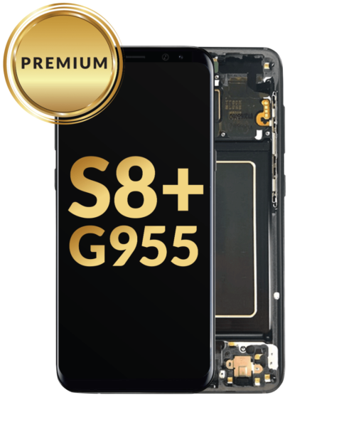Galaxy S8 Plus (G955) OLED Assembly w/ Frame (MIDNIGHT BLACK) (Premium / Refurbished)
