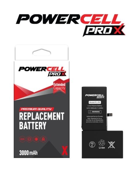 POWERCELL PRO iPhone X High Capacity Replacement Battery (3000 mAh)