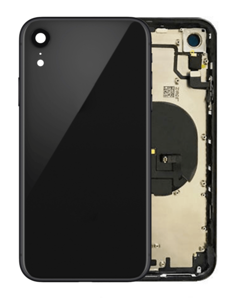 iPhone XR Back Housing Frame w/ Small Components Pre-Installed (NO LOGO) (BLACK)