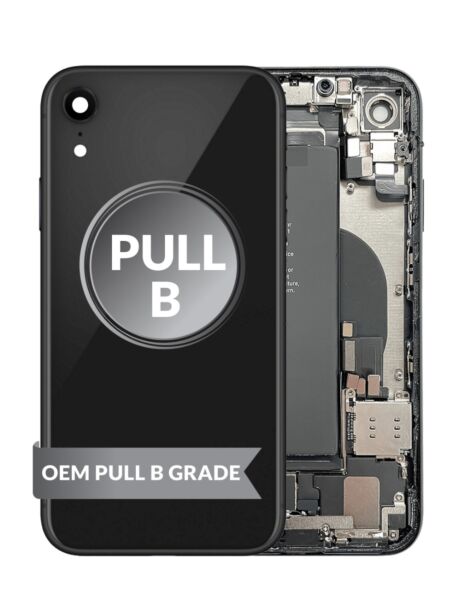 iPhone XR Back Housing w/ Small Parts & Battery (BLACK) (OEM Pull B Grade)