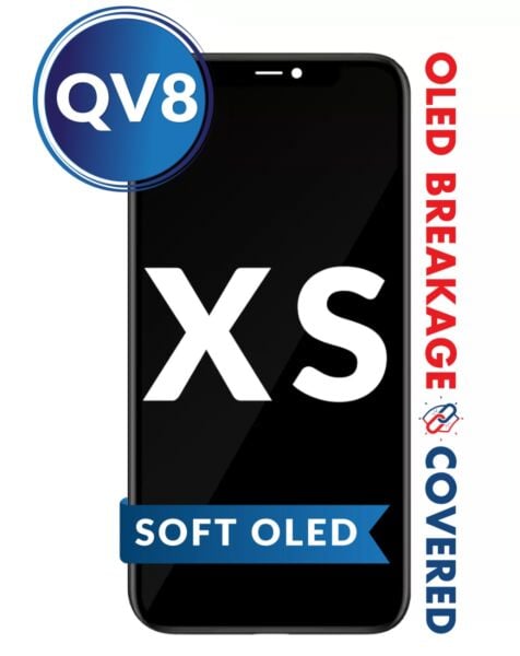 iPhone XS OLED Assembly (SOFT / QV8) (Exclusive OLED Breakage Warranty)